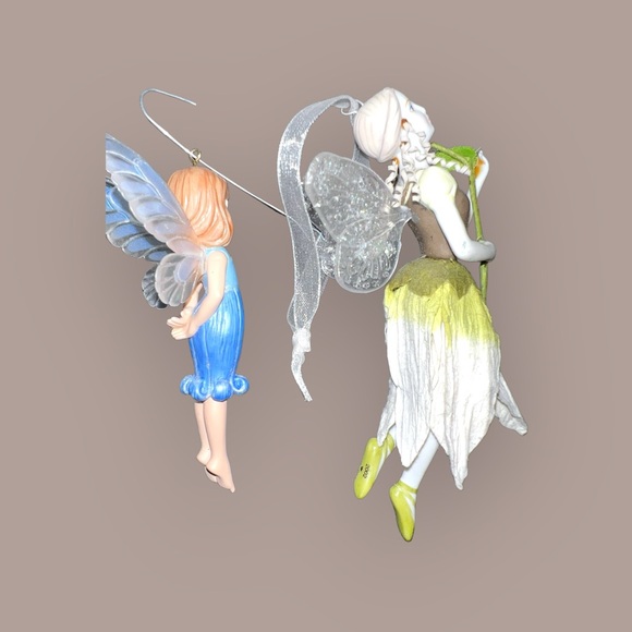 2002 Porcelain Christmas Fairy & 2010 Bluebell Fairy Hallmark Keepsake Ornaments - Picture 6 of 7